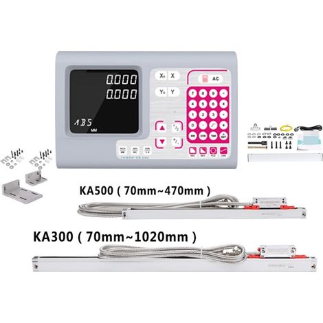 Échelle linéaire numérique 2 Axis Big Digital Readout DrO Kit Kit 2 et 2 PCS 5U Règle optique linéaire à l'échelle de verre linéaire for la moulin pour la machine de tour de fraisage de moulin ( Color (1/5)