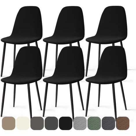 Stuhlhussen 6er Set, Stretch Spandex, abnehmbar, waschbar, für Esszimmerstühle (1/5)