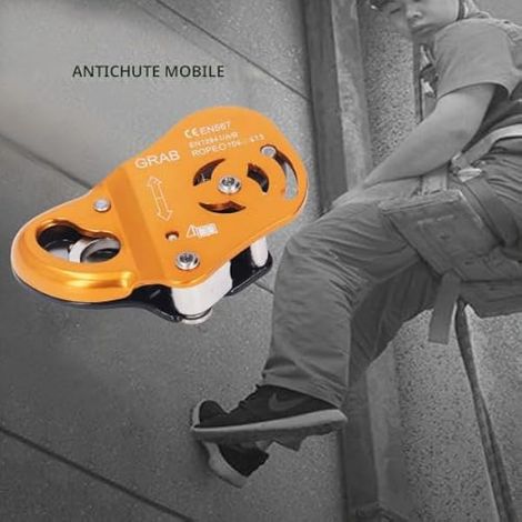 Keenso Corde d'escalade Mobile, Dispositif de Anti-Chute à Verrouillage Automatique pour Les Travaux Aériens d'alpinisme (1/5)