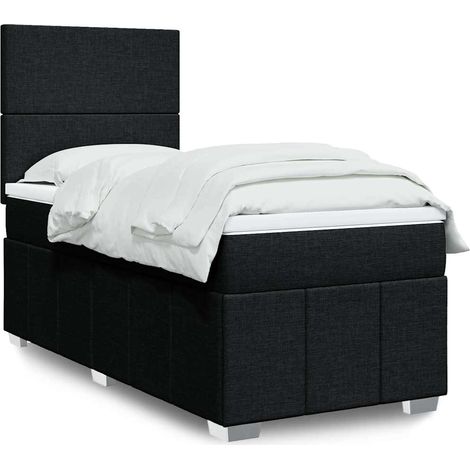 Boxspringbett mit Matratze Schwarz 80x200 cm Stoff (1/5)