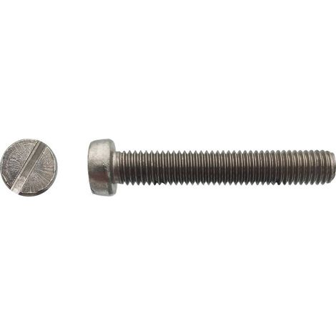 200 Vis Métaux Tête Cylindrique Fendue 4 x 5 mm - DIN 84 - Inox A2 - D-Work