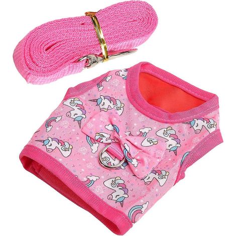 Harnais/laisse pour lapin, laisse mignonne licorne, gilet/lapin pour chinchilla, hamster, cochon d'Inde, lapin S (1/3)
