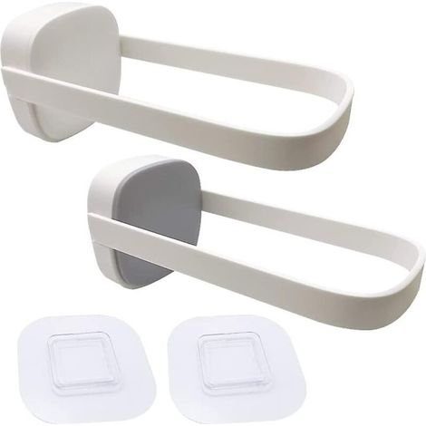 Lot de 2 portants à vêtements muraux pliables et rétractables pour salon, chambre, salle de bain, balcon - Blanc/Gris (1/5)