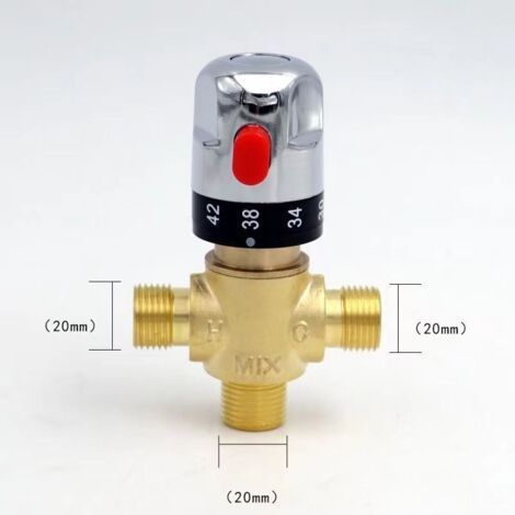 Robinet thermostatique tout cuivre, mitigeur eau chaude et eau froide, 4 points (DN15) raccordés en cuivre (1/4)