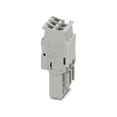 Bloc de jonction rail DIN Phoenix Contact SP 2.5/ 3, Fixation à ressort, Gris ( Prix pour Paquet de 5 )