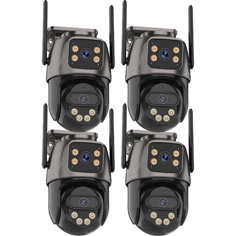 Caméra IP, Résolution 4K, Double Objectif, 4PCS SANS Carte, Prise EU (1/2)