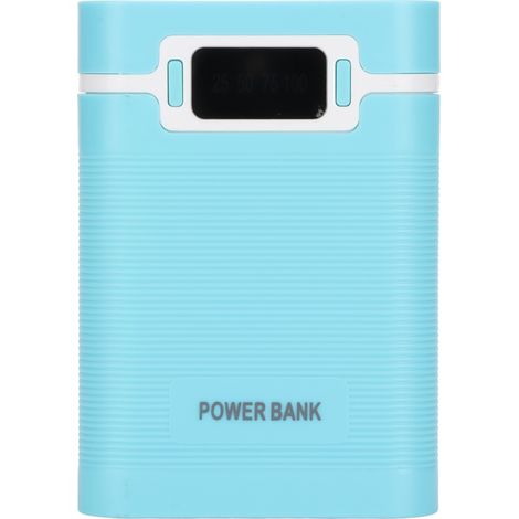 Tragbarer DIY-Powerbank-Lader für 4 18650-Akkus mit LCD-Bildschirm, zwei Micro-USB-Eingängen und blauem Gehäuse (1/5)
