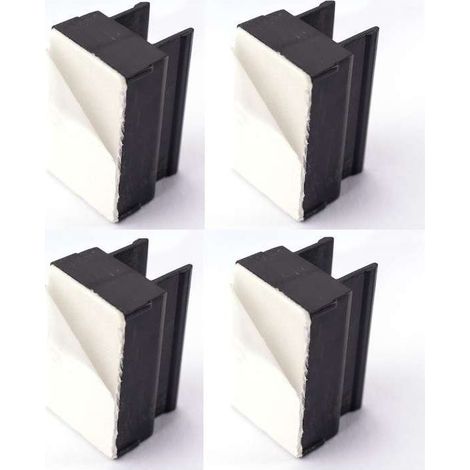 Juego de 4 clips autoadhesivos de PVC negro para zócalos, 32 mm x 20 mm – Fijación rápida para muebles – Ideal para cocina y baño (1/2)