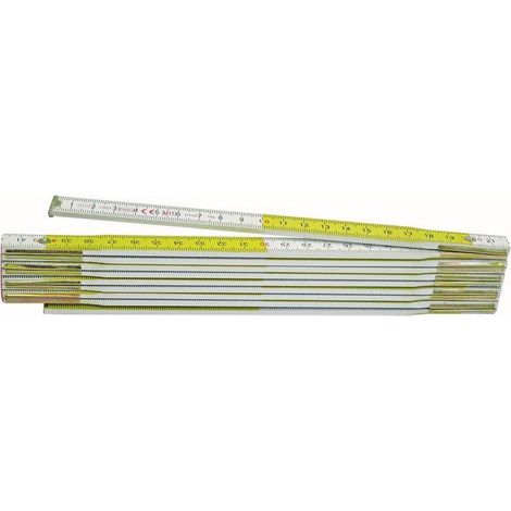 12PZ DOPPIOMETRO IN LEGNO BIANCO/GIALLO lunghezza mt.2