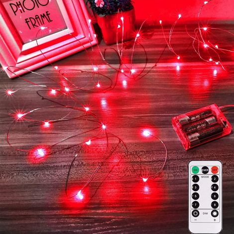 Guirlande lumineuse extérieure 5 m 50 LED à piles avec télécommande (1/5)