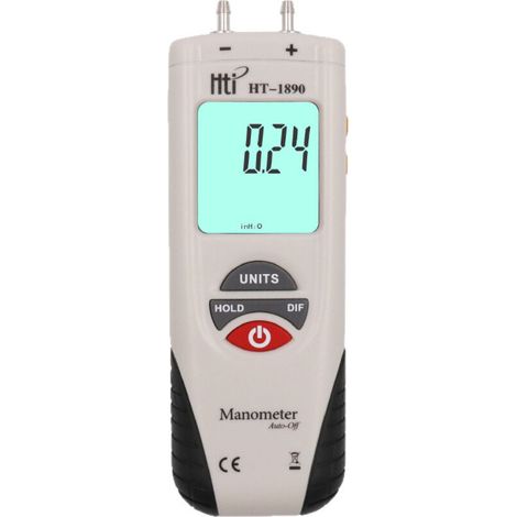 Manomètre Numérique Haute Précision 2 Ports Testeur de Pression d'Air et de Gaz, Jauge Différentielle avec Grand Écran Rétroéclairé pour Mesure Précise-DOU