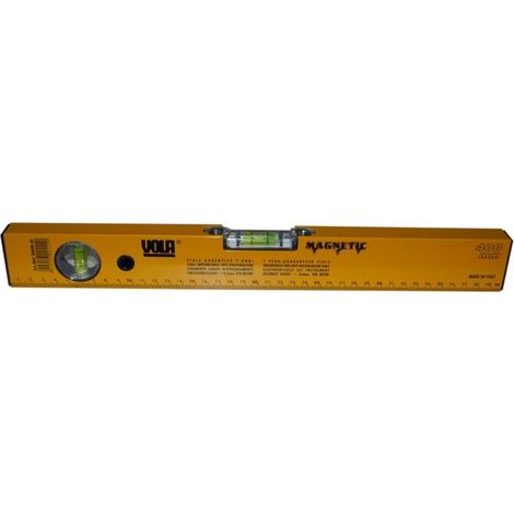 FPLUS nivel magnet.alum.40cm.246/m-40 , Nivel de perfil de aluminio barnizado color amarillocon base magnetica.Ampolla central ajustable con tornillos.Presicion 0.5 mm. por 1 metro