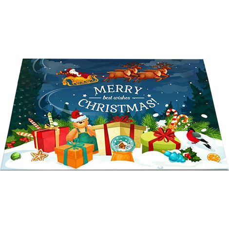 Tapis De Noël Pour Porte D Entrée - Tapis D Accueil Lavable En Intérieur Et Extérieur - 45 X 75 Cm - 1 Pièce (1/5)