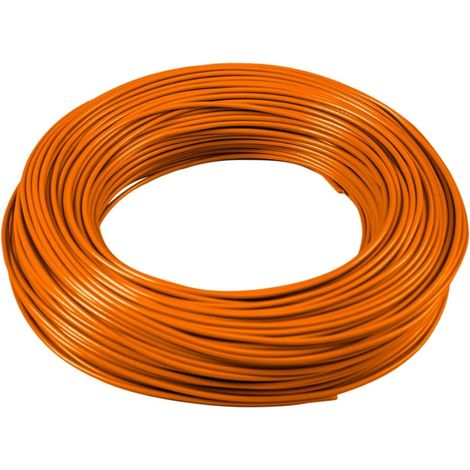 Section de câble électrique unipolaire FS17, 1,5 mm2, couleur orange, écheveau de 50 m