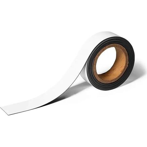 Hochwertiges Magnetband Weiß 5 m x 40 mm flexibel
