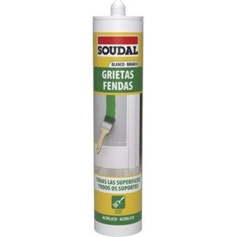 Sellador acrilico grietas 290 ml blanco soudal (1/4)