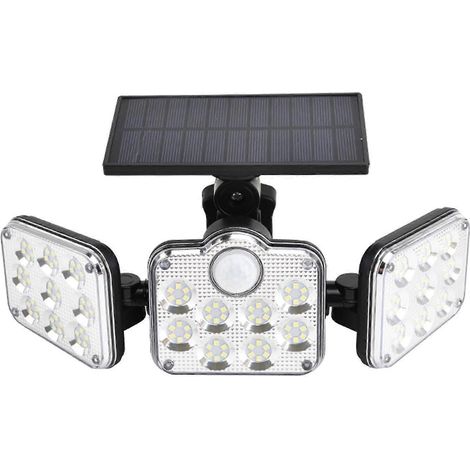 Nouvelle lampe de jardin LED à détecteur de mouvement avec mât et applique solaire murale