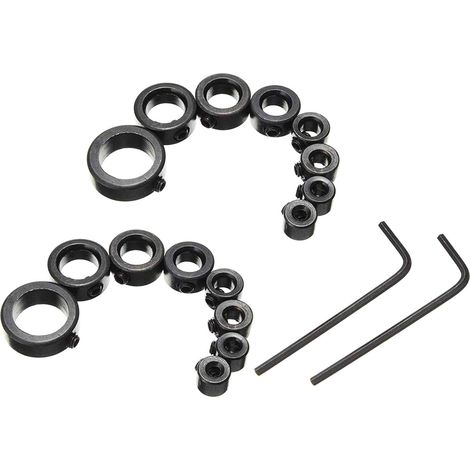 DOLASO 3–16 mm Bohrer, Tiefenanschlagring, Ringpositionierer, Ringpositionierer, langlebiger Holzbearbeitungsbohrer mit Sechskantschlüssel (16 Stück Tiefenanschlag-Tiefenkragen) (1/5)