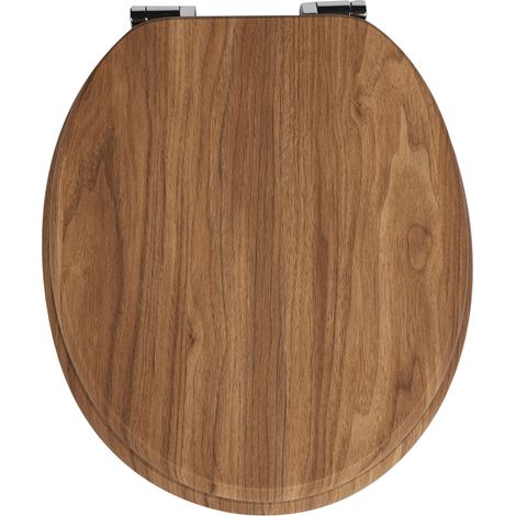 Homseat MDF Toilet Seat with Soft Close, Wood Grain finish, Adjustable Hinges (1/5)
