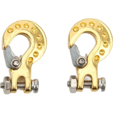 2PCS Crochet de Remorque RC en Alliage d'Aluminium Léger pour SCX10 D90 - Pièces Amélioration Voitures RC 1/10 - Doré (1/5)