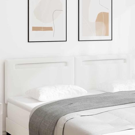 Tête de lit avec des lumières à LED-Panneau de lit  à LED Blanc 180 cm PVC 187664 (1/5)