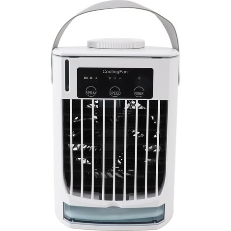 Climatiseur portable USB, refroidisseur d'air par évaporation, ventilateur de bureau à vitesse de ventilation réglable pour la maison (1/5)