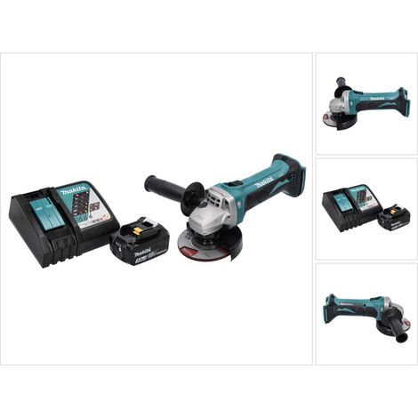 Smerigliatrice angolare a batteria Makita DGA 452 RF1 18 V 115 mm + 1 batteria ricaricabile 3,0 Ah + caricabatterie