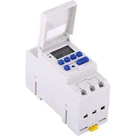 Programmateur Horaire Electrique Minuterie Relais Interrupteur Horaire Afficheur LCD Préréglage Hebdomadaire Programmable ( 220V ) (1/4)