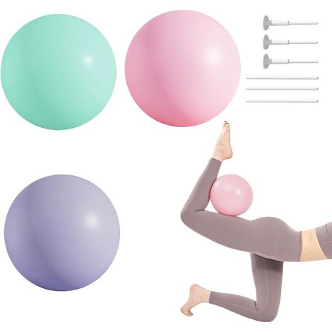 3 Pièces Pilates Ballon de Gymnastique 25cm Yoga Ball Anti-Slip Anti-Éclatement Fitness Balles Équilibre Sport Balle Ballon Paille Petit Pilates Ball Plastique, pour Muscles du Plancher Pelvien, pour (1/5)