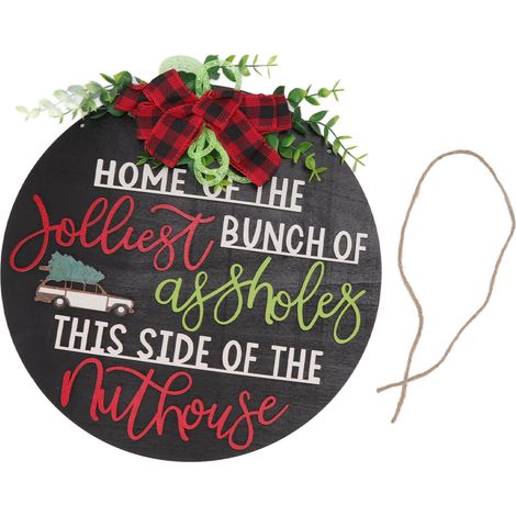 Décorations de Noël pour porte d'entrée (30 cm), couronne de Noël à suspendre dans la cour, articles de fête (1/5)