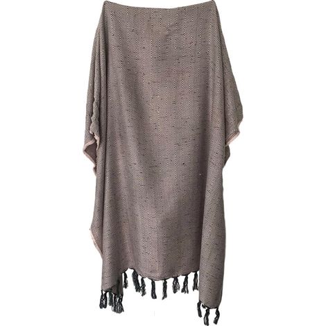 Plaid LOSANGE 130x170 cm uni gris chiné