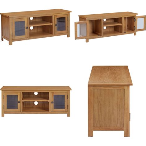 Meuble TV 110x35x44 cm Bois de chêne massif - Meubles Tv - Meuble Tv Rustique - Meuble Tv Bois Chêne - Meuble Tv Design - Support Tv - Home & Living (1/5)