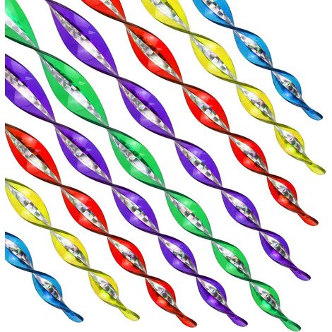 Paquete de 10 postes colgantes de plástico con láser para ahuyentar aves, con rotación accionada por el viento y postes reflectantes. (1/5)