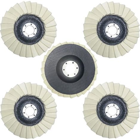 Set de 5 disques de polissage – Feutre – 115 mm – Meuleuse d’angle – Finition (1/4)