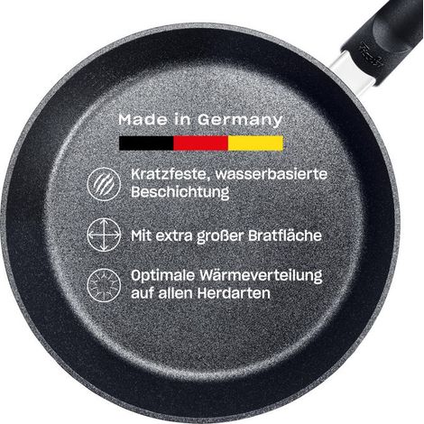 Fissler Padella Adamant Comfort 26 cm Alluminio Sigillata Antiaderente Antigraffio Induzione Nero