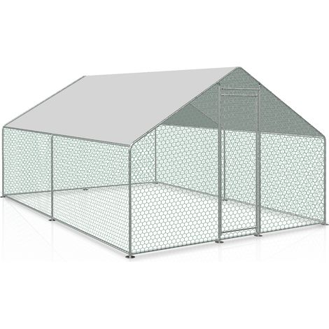 Swanew – Enclos poulailler 3x2m – Acier galvanisé étanche et résistant aux UV – Cage sécurisée avec filet PVC – Assemblage facile