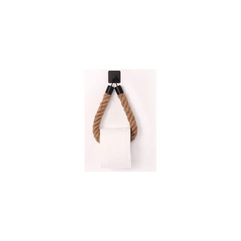 Toilettenpapierhalter, Handtuchhalter aus Hanfseil für Bad und Küche, Badezimmer-Papierhalter, Toilettenhandtuchrollenhalter (Schwarz, 3er-Pack) (1/5)