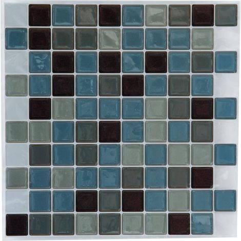 Quadratischer Fliesenaufkleber - Blau