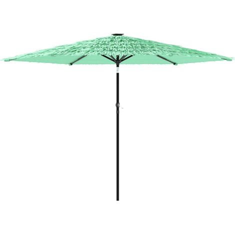 Sombrilla de jardín cuadrada con mástil de acero 288 x 288 x 225 cm protección solar y contra la lluvia diseño contemporáneo en poliéster verde 020056402