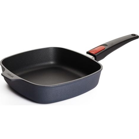 poêle carrée 22×22 cm, manche amovible – antiadhésive en alu coulé, compatible four, lave-vaisselle et induction (1/5)