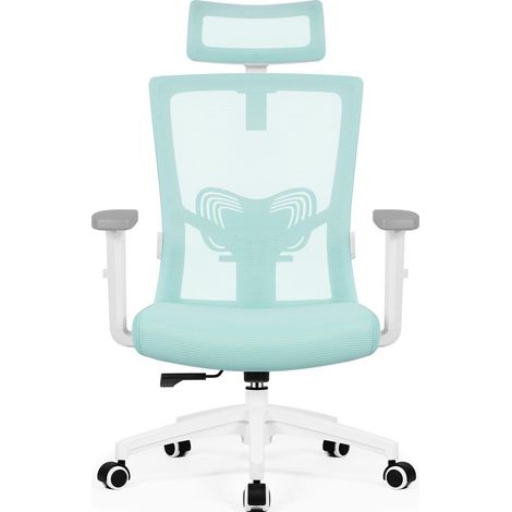 Ergonomischer Bürostuhl mit Kopfstütze, Lendenwirbelstütze und Wippfunktion, bis 150kg belastbar (1/5)