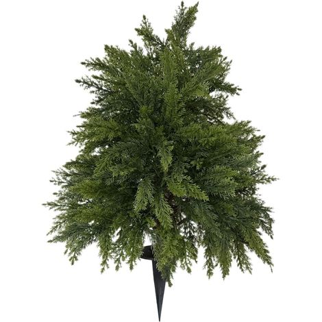Buisson Artificiel Réaliste 45cm, Piquet Décoratif Vert  Arbuste Artificiel Cèdre Réaliste 45cm, Feuillage Dense Entretien, Décoration Intérieure et Extérieure (1/5)