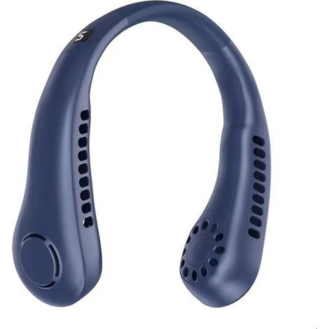 Ventilator – Tragbarer Nackenventilator – Turbinendesign ohne Rotorblätter – Mit Display – USB-aufladbarer, freihändiger Ventilator – Leicht und leise – 5 Windstufen mit LED-Licht – Geeignet für Radfa (1/5)
