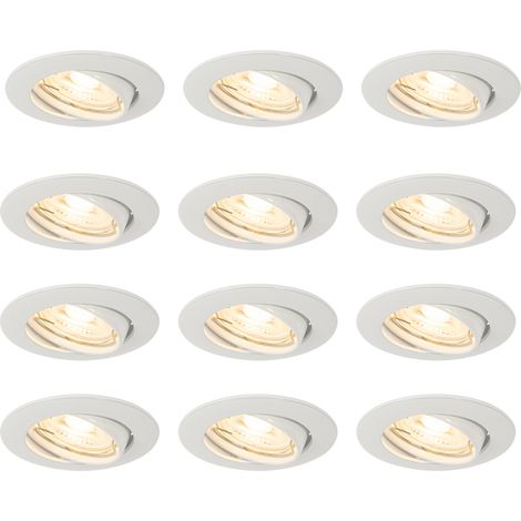 Set of 12 Recessed Spotlights White GU10 35mm - Edu
