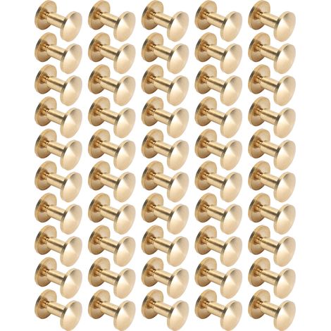 50-teiliges Set Lederbefestigungen Nieten für Gürtelriemen, Kragen, Rückenschrauben, Lederwerkzeuge 10x6mm (1/5)