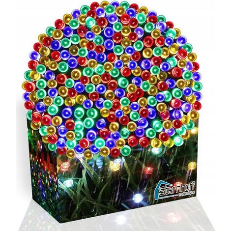 LUCES DE NAVIDAD PARA ÁRBOL DE NAVIDAD, EXTERIOR/INTERIOR, COLORIDAS, 200 LED, 8 MODOS, 12 metros + EXTENSIÓN (1/5)