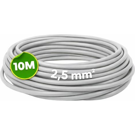 WEBMATEL Cable Eléctrico Flexible 2,5 mm² 10 m H07Z1-K Unipolar Libre Halógenos Gris (1/5)