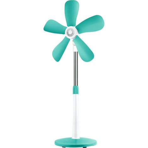 Ventilateur Sur Pied Télescopique - 5 Pales Souples Sans Grille - Flux D'Air Doux Pour Bureau Maison Chambre - 6 M Portée - 90° Réglage Inclinable - 1 Pièce (1/5)