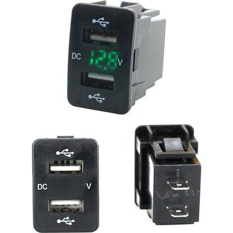Chargeur USB Voiture Double Prise 4.2A 5V Rouge avec Câble 60cm Puce Intelligente Sortie Rapide (1/5)