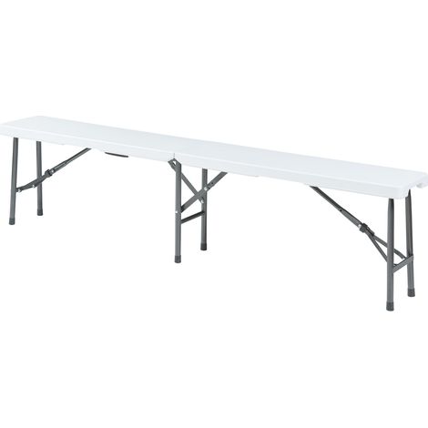 Set di 2 Panche Pieghevoli Ljusnarsberg 180 x 25 x 43 cm Bianco [en.casa] (1/5)